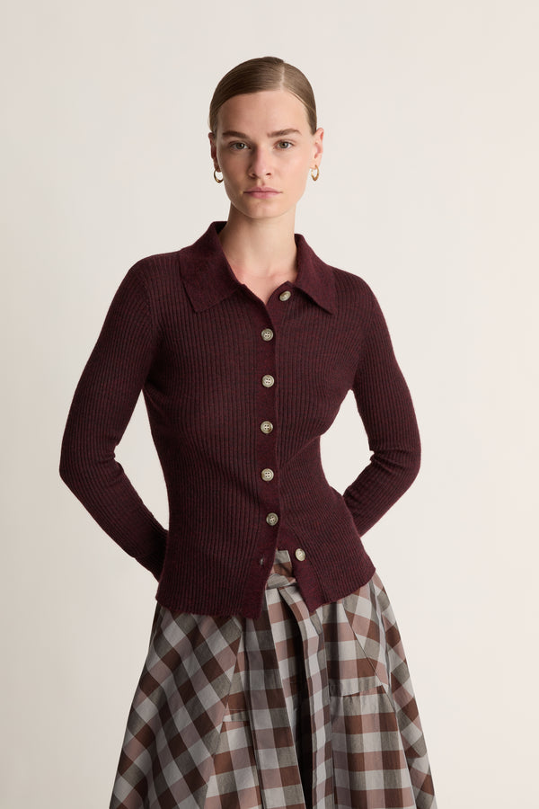 Lee Mathews Maya Ribbed Cardigan