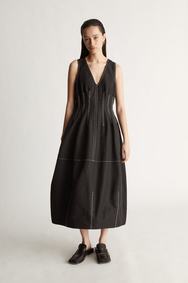 lee mathews Morgan V Neck Dress