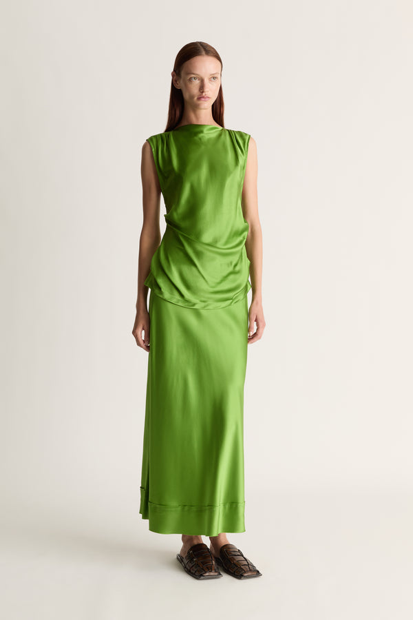 Lee Mathews Stella Silk Satin Drape Top