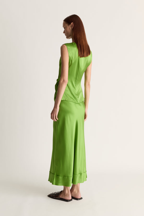 Lee Mathews Stella Silk Satin Drape Top