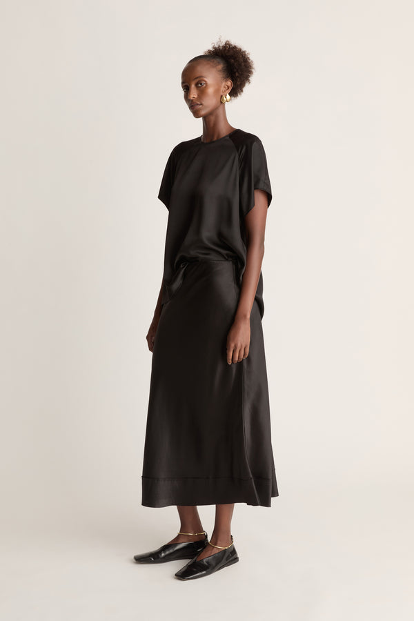 Lee Mathews Stella Silk Satin Skirt