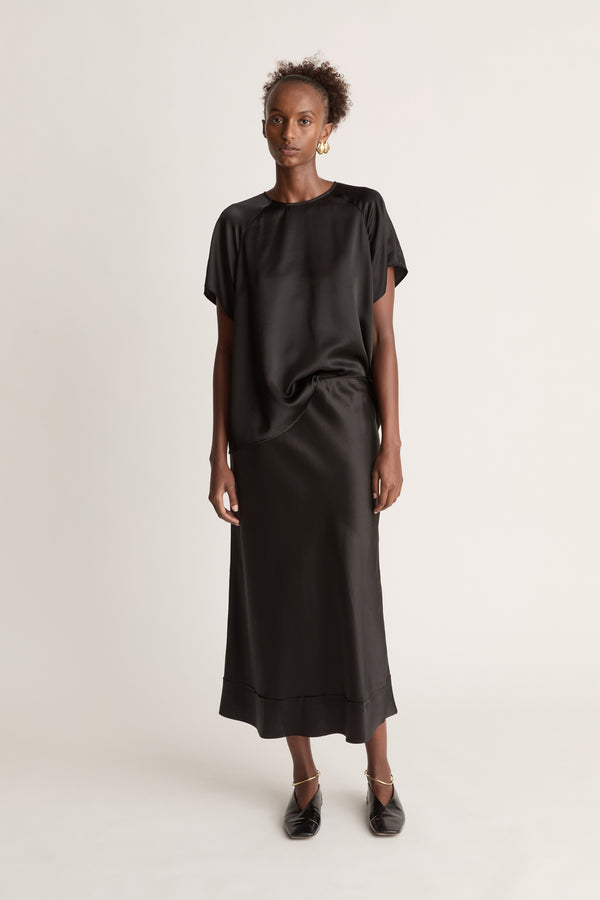 lee mathews Stella Silk Satin Skirt