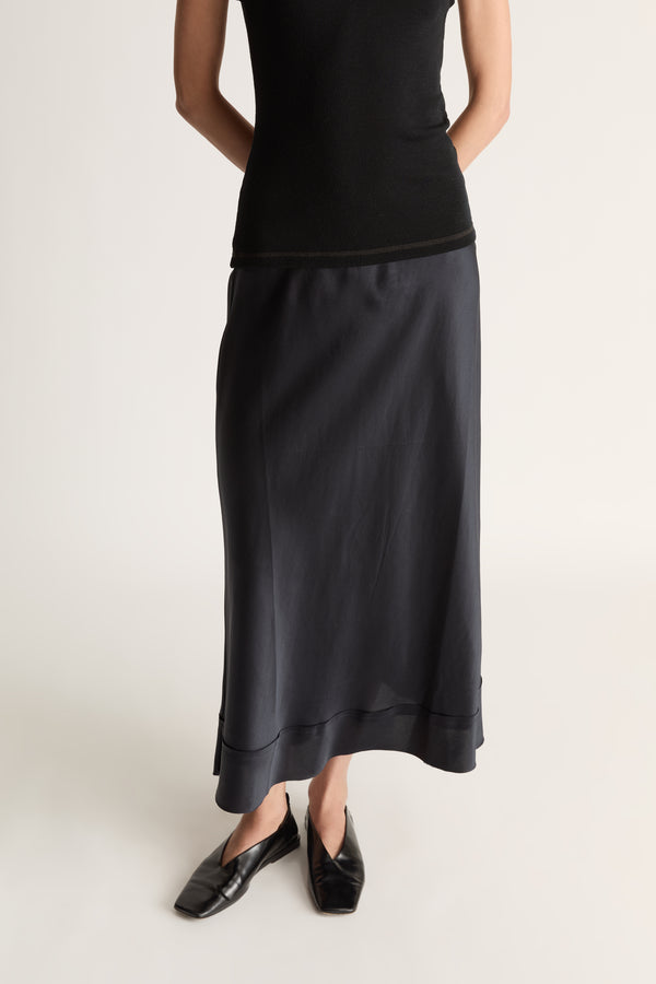 Lee Mathews Stella Silk Satin Skirt