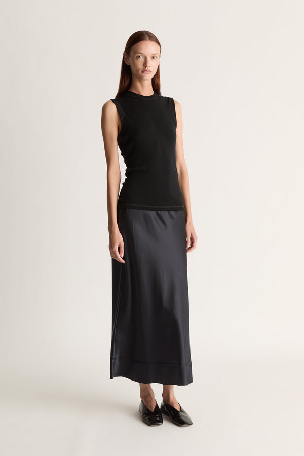 lee mathews Stella Silk Satin Skirt