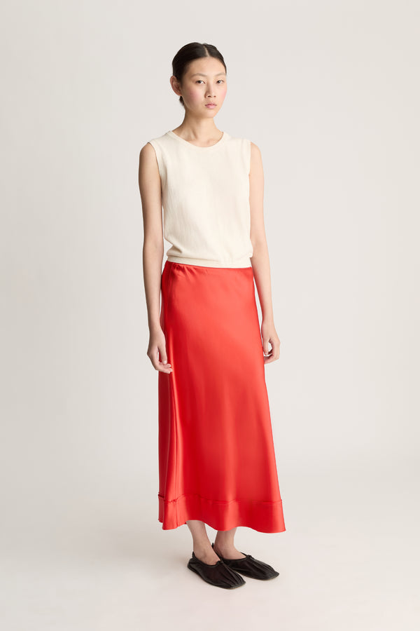 lee mathews Stella Silk Satin Skirt