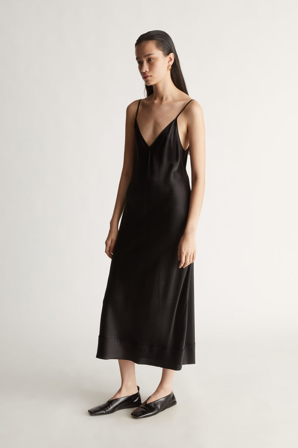 Lee Mathews Stella Silk Satin Slip Dress