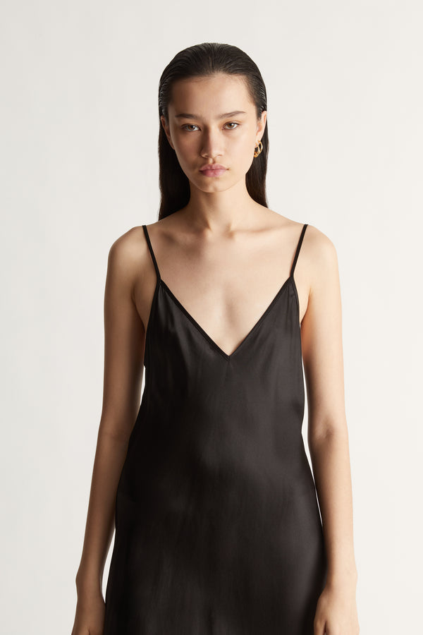 Lee Mathews Stella Silk Satin Slip Dress