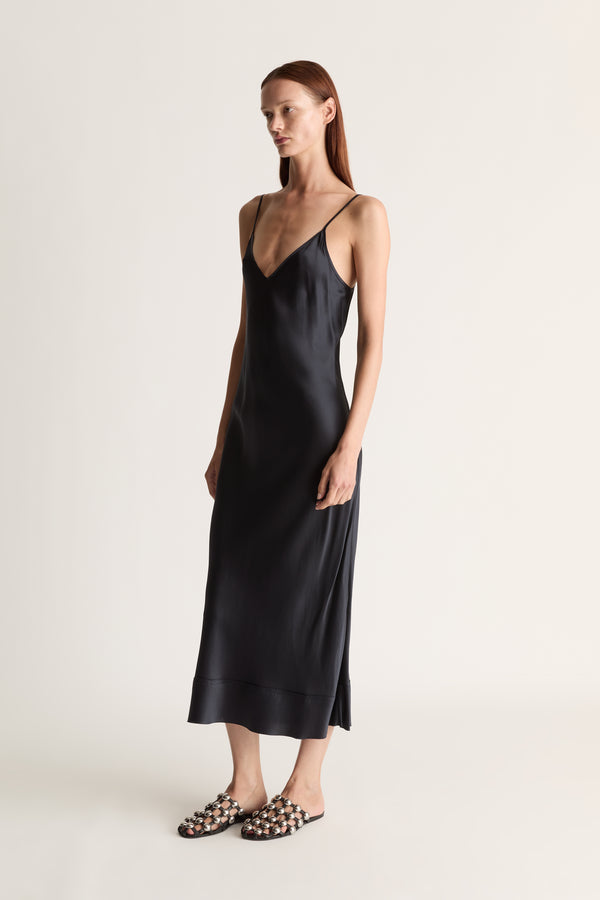 Lee Mathews Stella Silk Satin Slip Dress