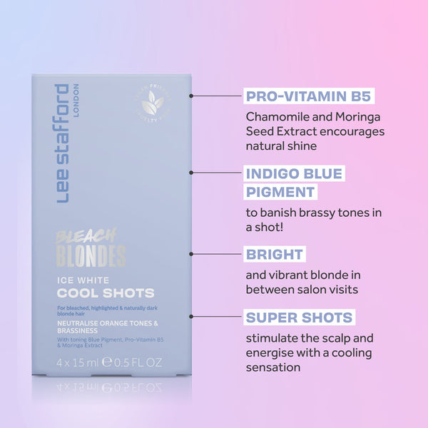 Lee Stafford Bleach Blondes Ice White Toning Cool Shots 4x15ml