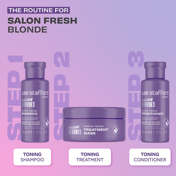 Lee Stafford Bleach Blondes Purple Toning Shampoo Mini