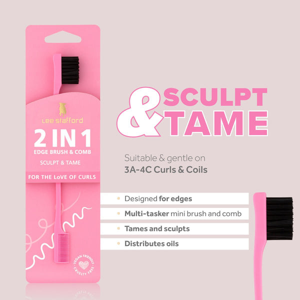 Lee Stafford For The Love Of Curls 2 In 1 Edge Brush U0026 Comb
