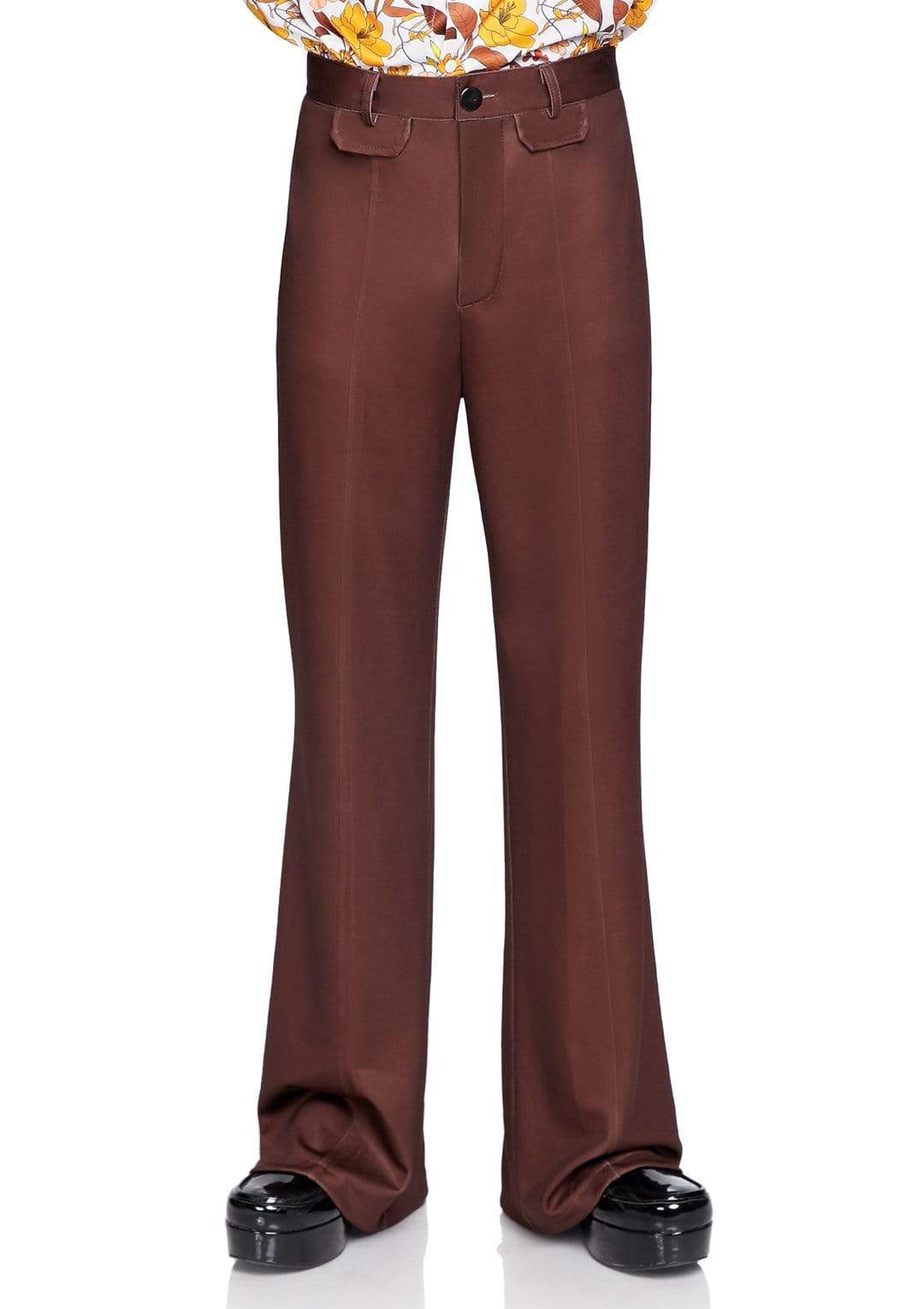 leg avenue 1970s Disco Bell Bottom Costume Pants Brown