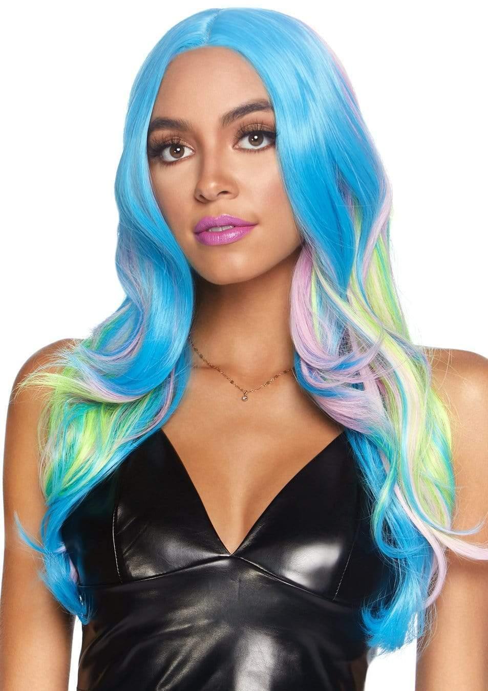 leg avenue 27" Mystic Hue Multi Color Wavy Long Wig Multicolor