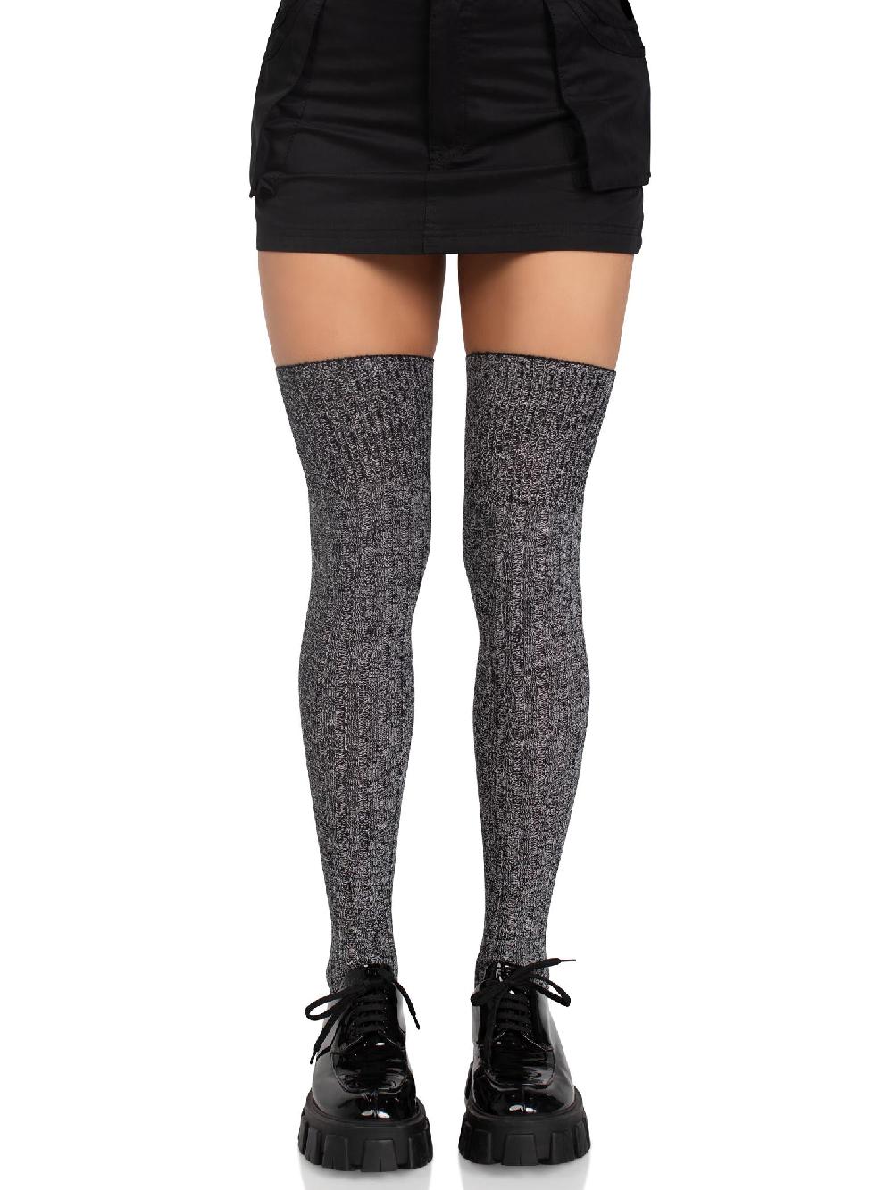 Leg Avenue Athena Heather Thigh High Stockings Grey