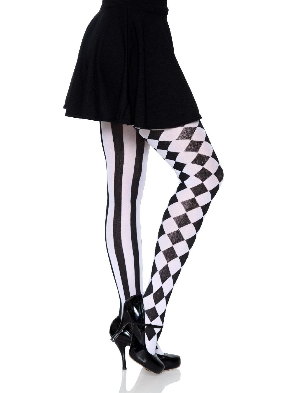 Leg Avenue Aura Harlequin Women's Tights Black/White