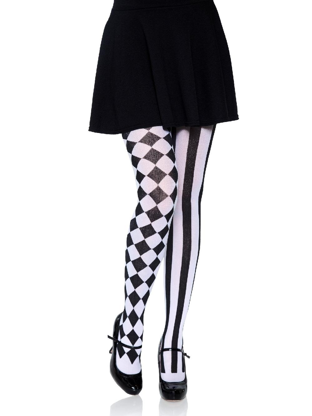 leg avenue Aura Harlequin Women's Tights Black/White