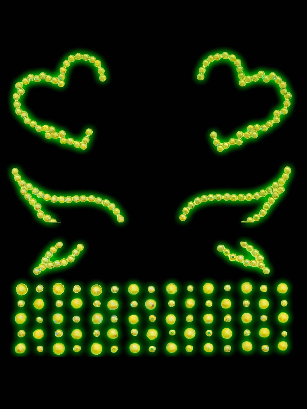 Leg Avenue Ayla Glow In The Dark Face Jewels Sticker Clear