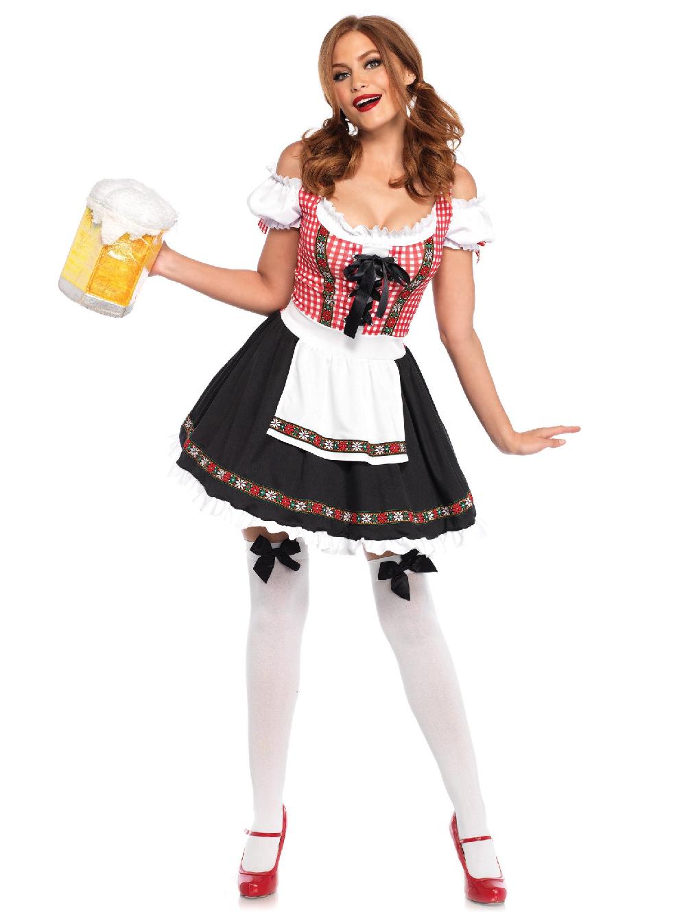 Leg Avenue Beer Garden Babe Dirndl Costume Red/Black
