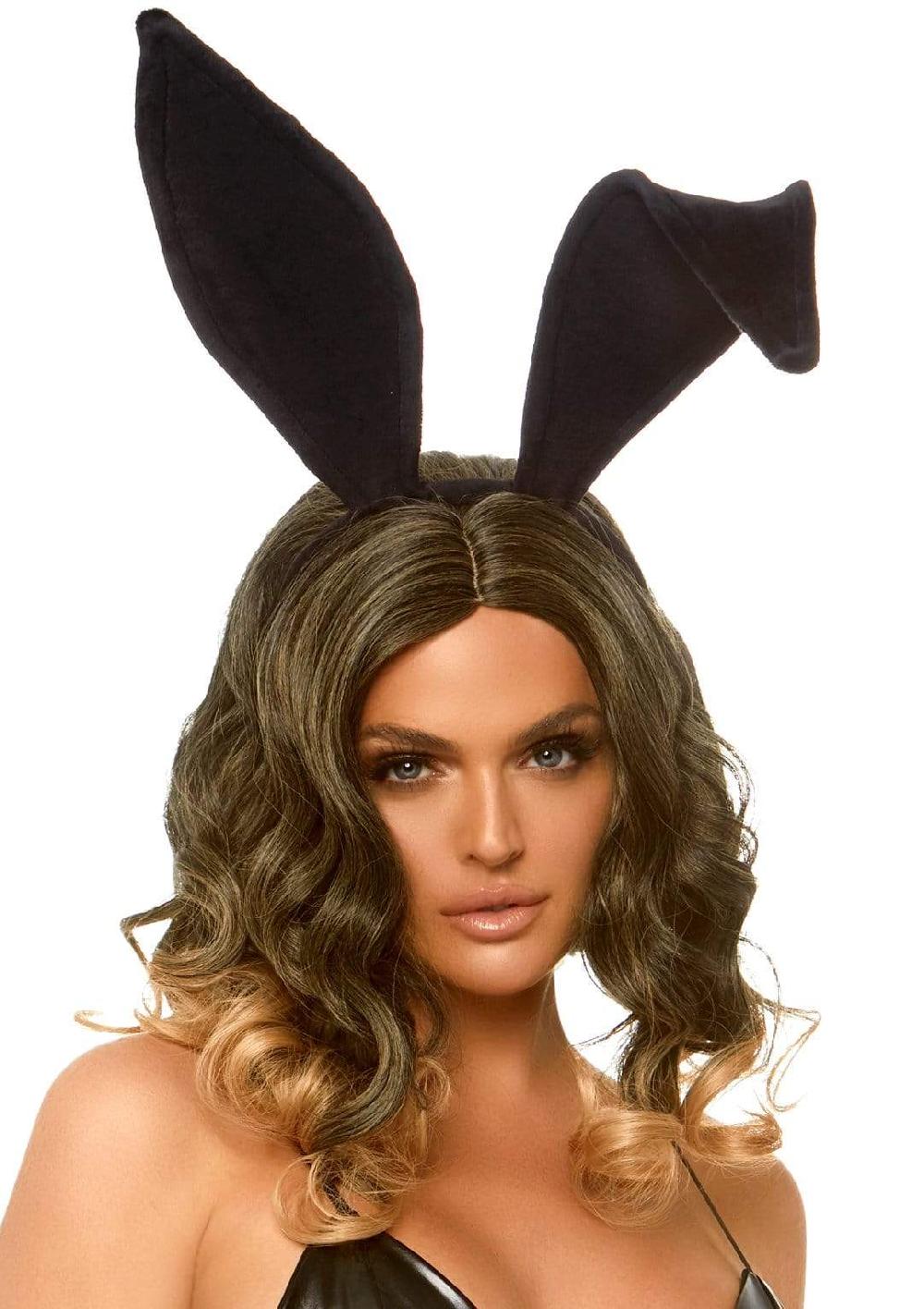 Leg Avenue Bendable Velvet Bunny Rabbit Ear Headband Black