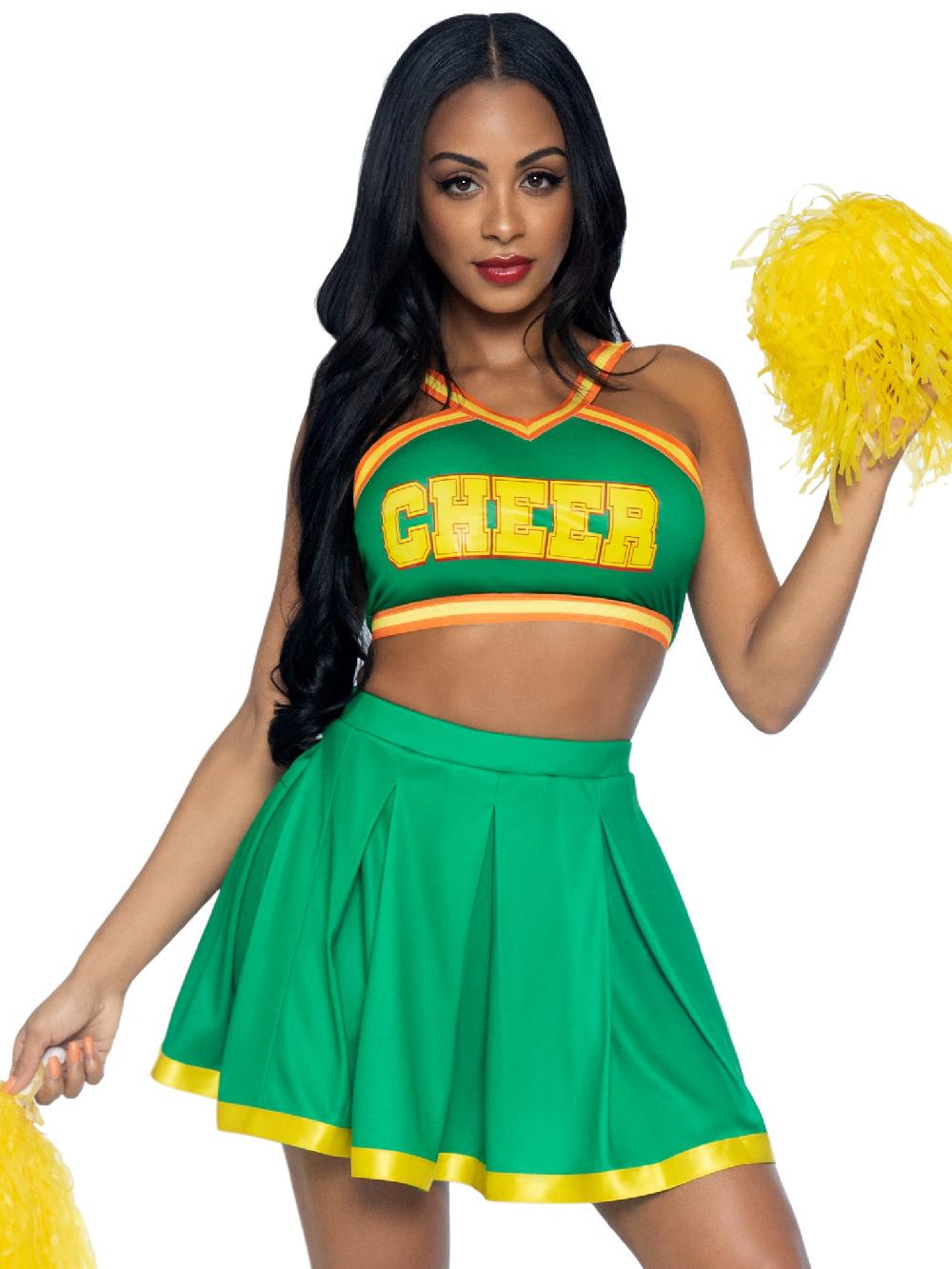 leg avenue Bring It Baddie Cheerleader Costume Green