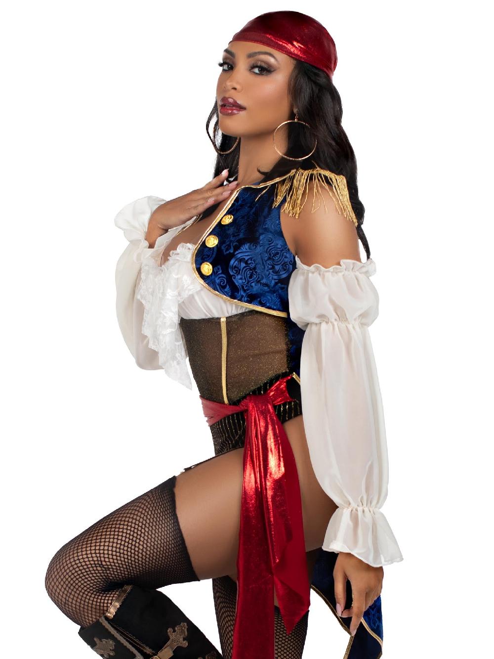 Leg Avenue Buccaneer Beauty Pirate Costume Red/White/Blue