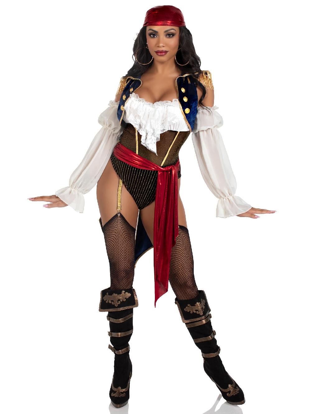 Leg Avenue Buccaneer Beauty Pirate Costume Red/White/Blue