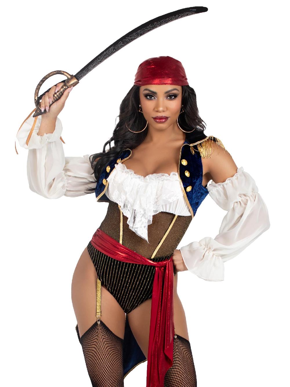 leg avenue Buccaneer Beauty Pirate Costume Red/White/Blue
