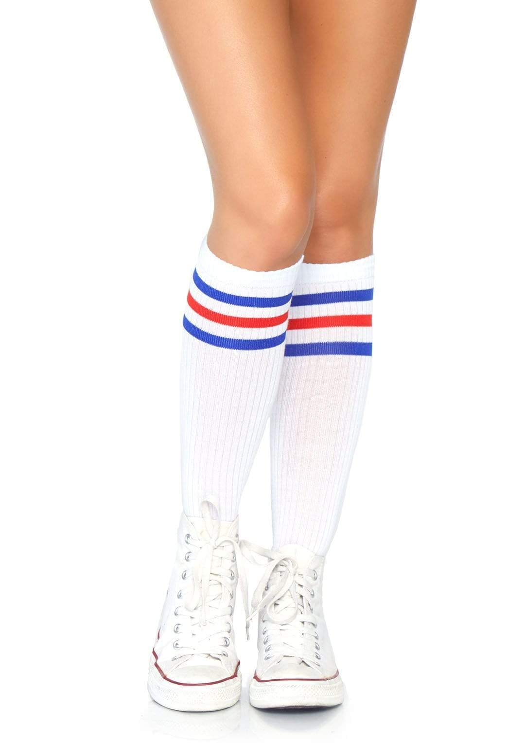 leg avenue Collette Athletic Knee High Socks Red/White/Blue