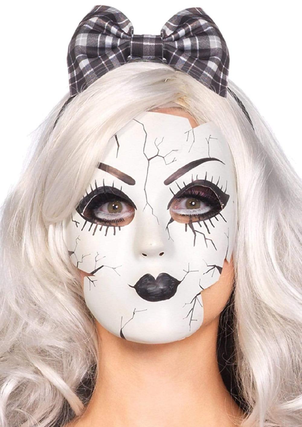 leg avenue Creepy Porcelain Doll Mask With Strap White