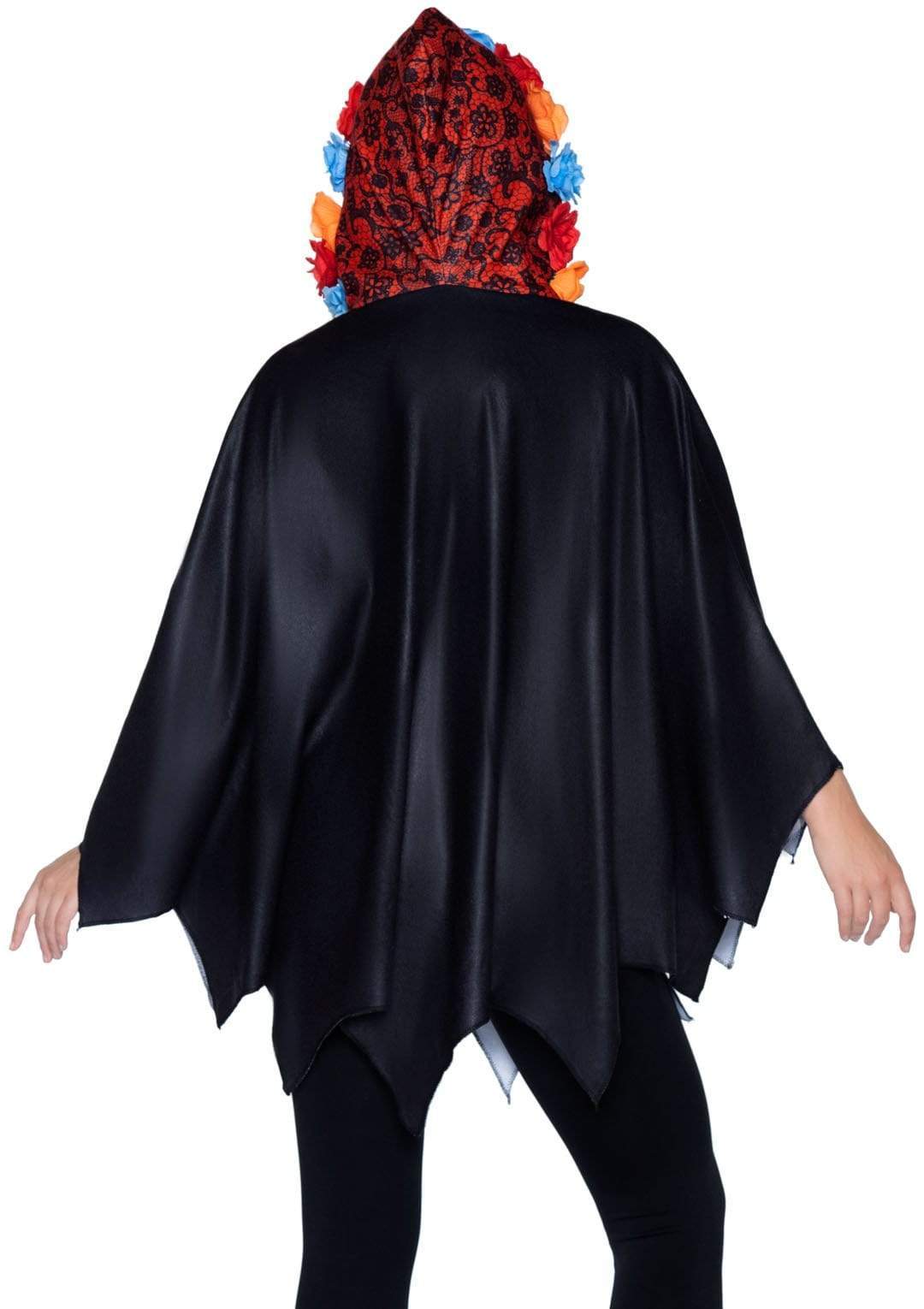 Leg Avenue Day Of The Dead Costume Poncho Black/White
