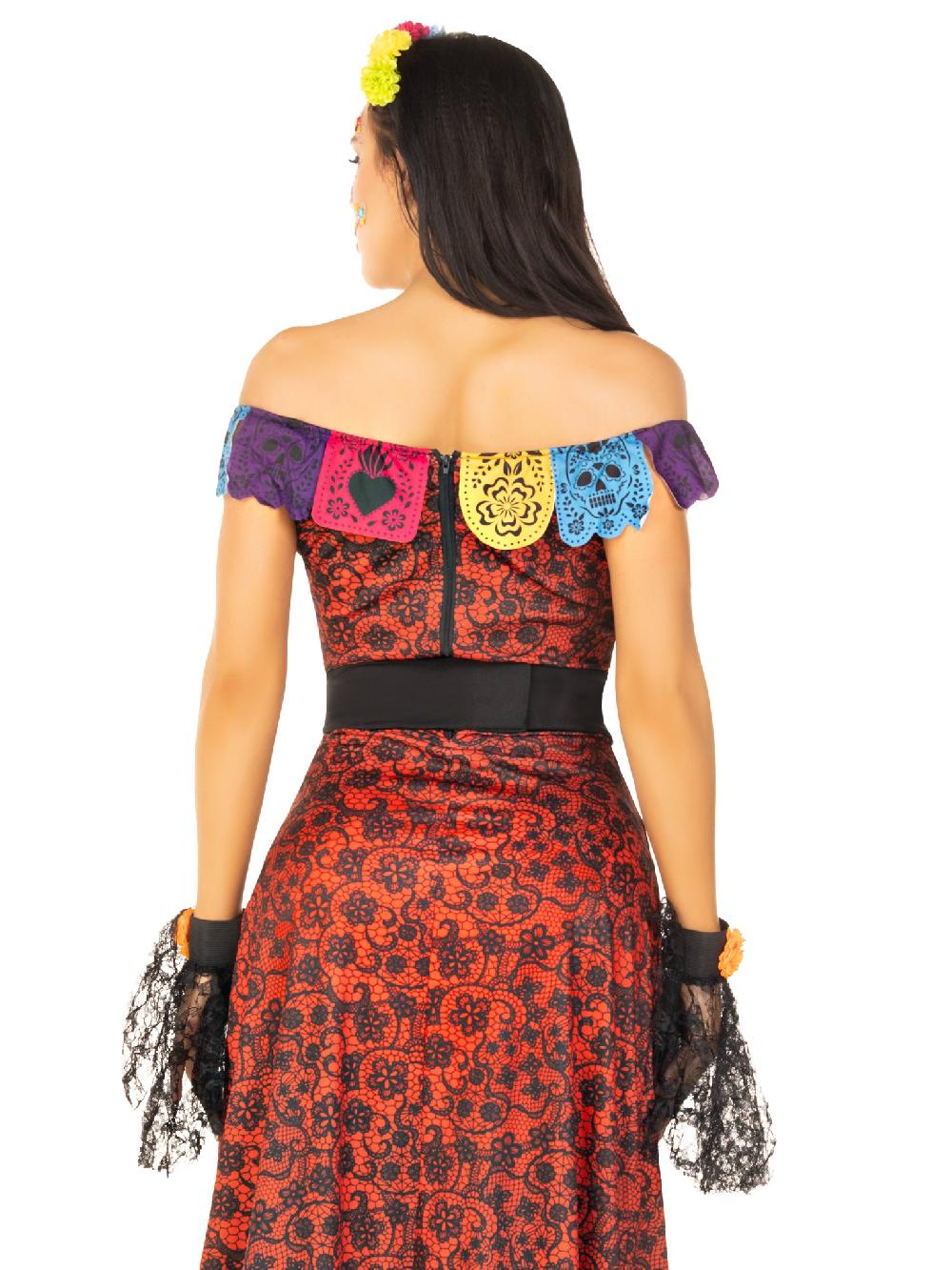 Leg Avenue Deluxe Day Of The Dead Beauty Costume Red/Black