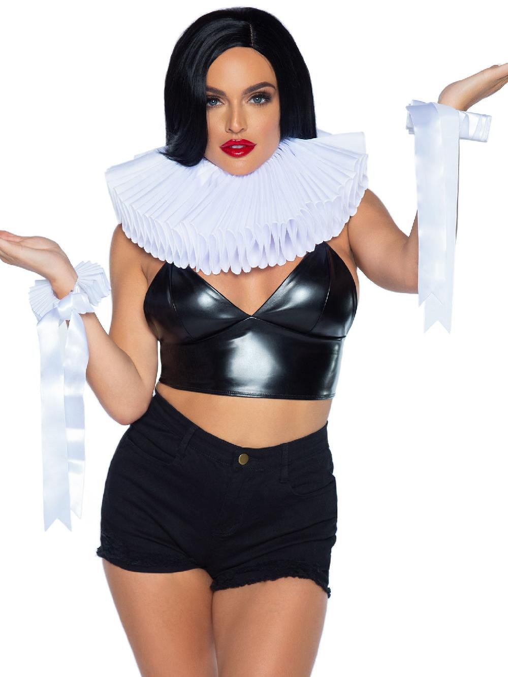 Leg Avenue Deluxe Ruffle Collar And Wrist Cuffs Black