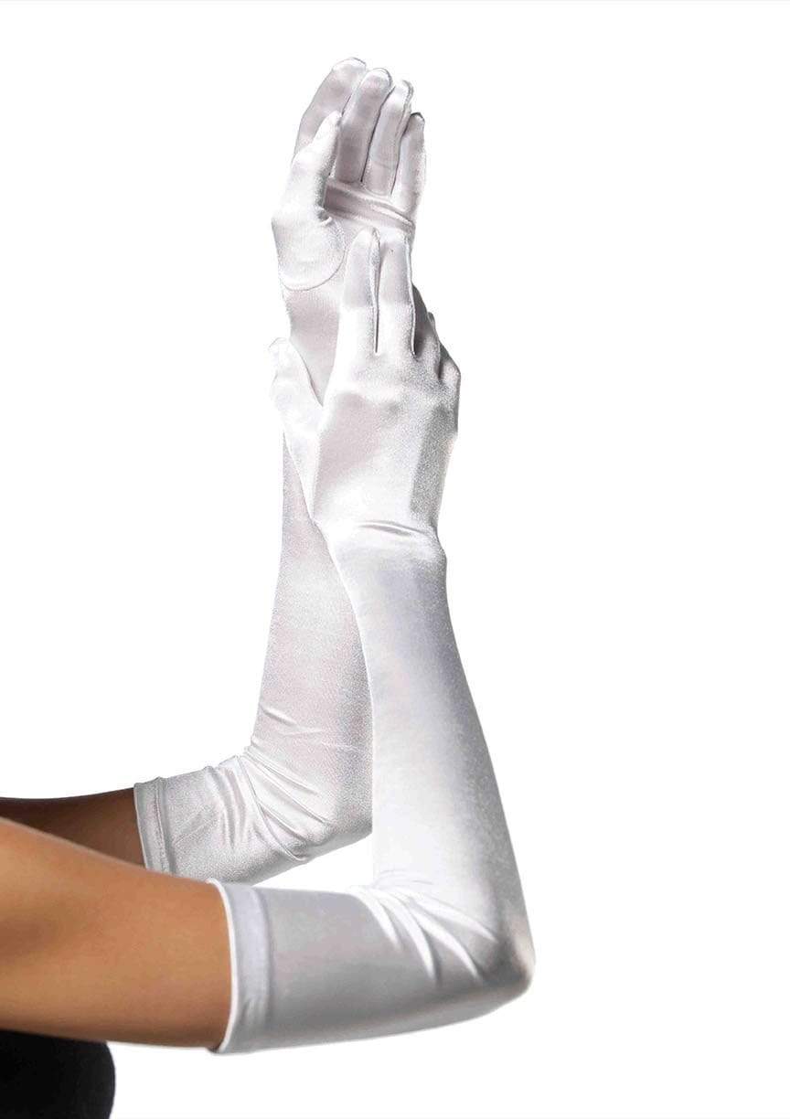 leg avenue Extra Long Opera Length Satin Gloves Black