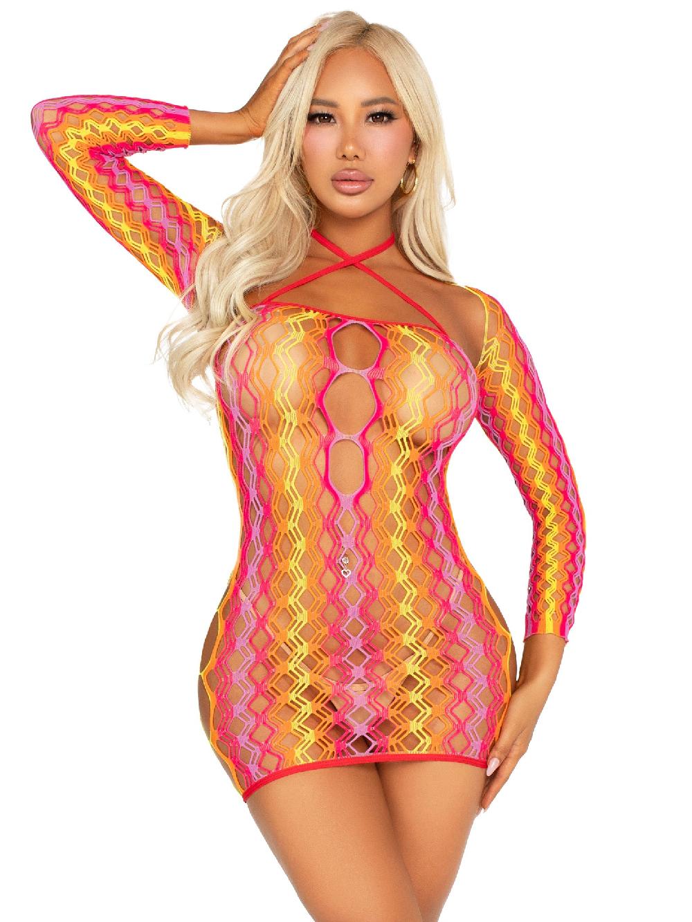 Leg Avenue Eyes On Me Dress And Shrug Set Multicolor