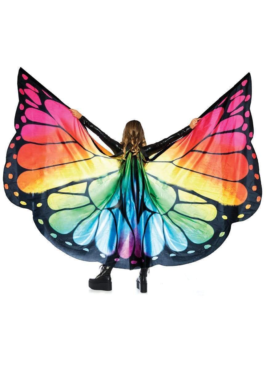 Leg Avenue Festival Butterfly Wing Halter Cape With Batons Rainbow