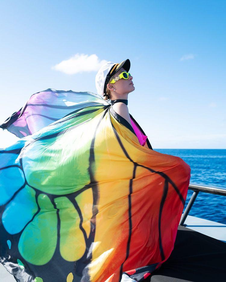 Leg Avenue Festival Butterfly Wing Halter Cape With Batons Rainbow