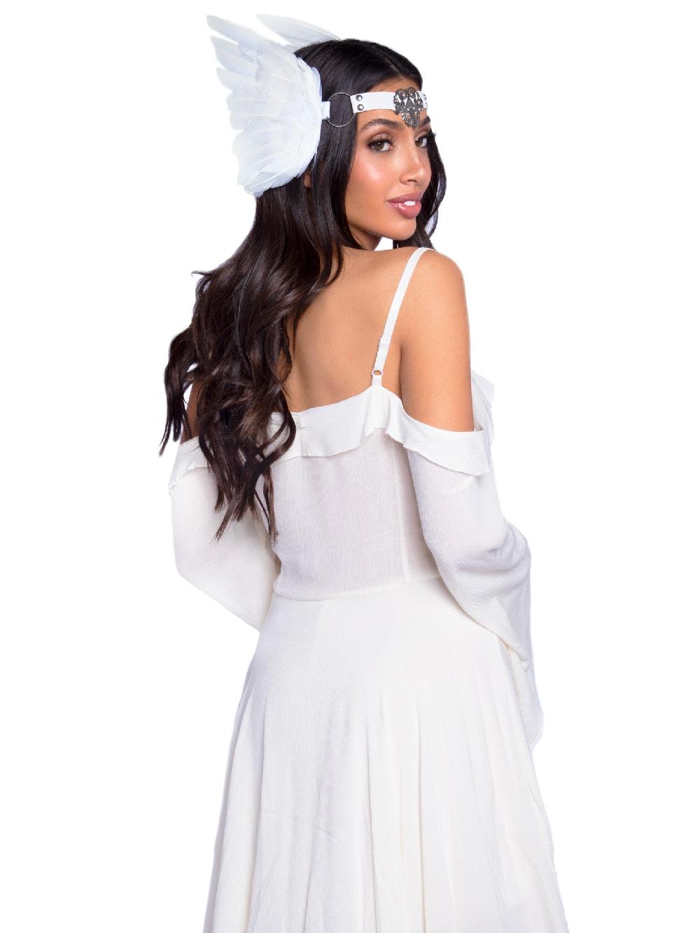 Leg Avenue Filigree Medallion Feather Headband White