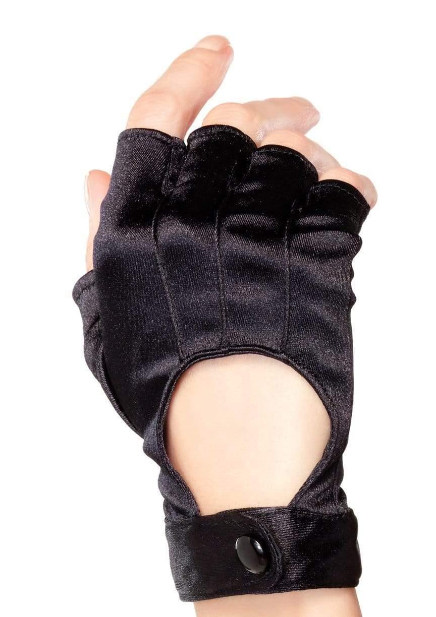 Leg Avenue Fingerless Motorcycle Gloves With Velcro Strap Black