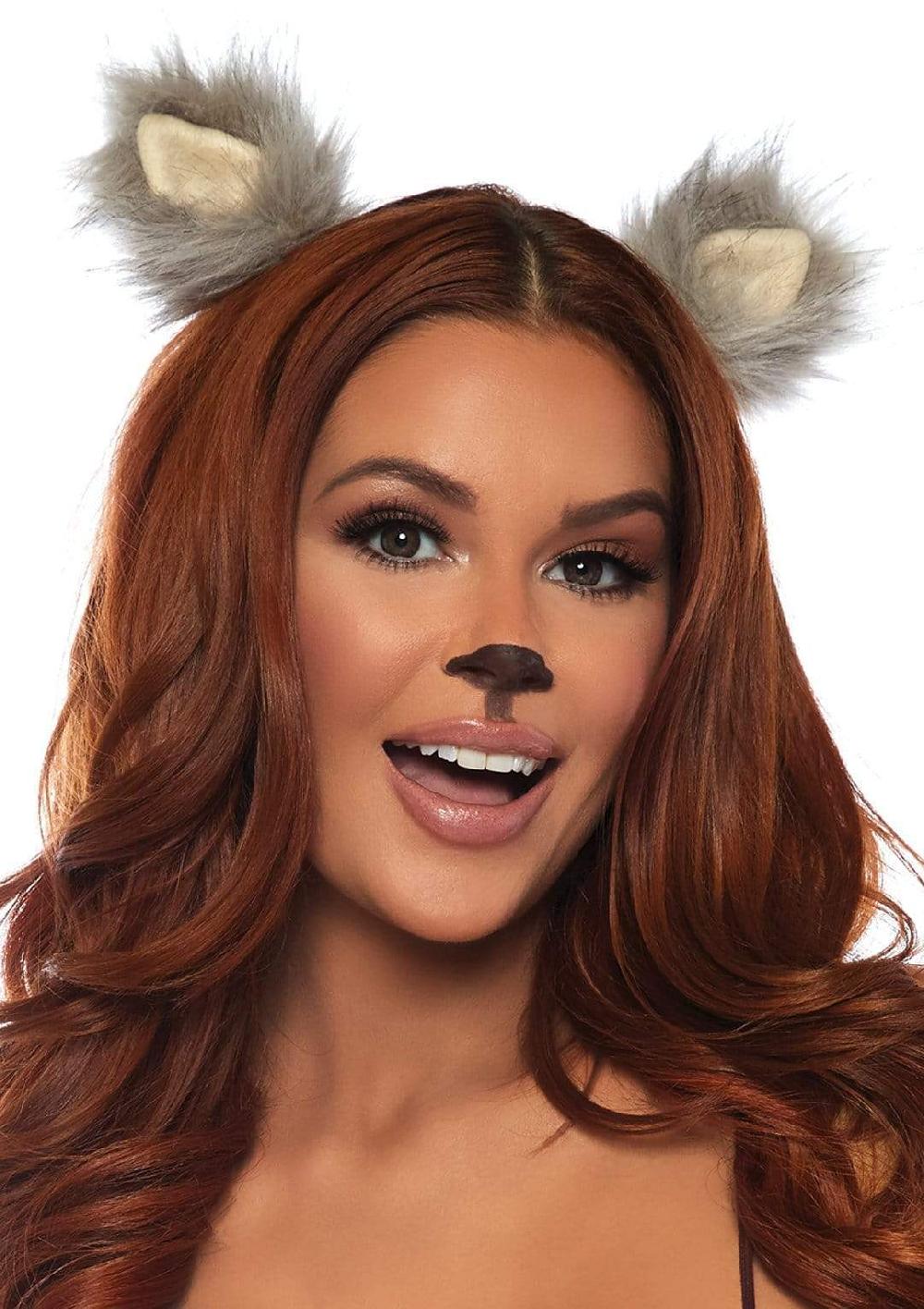 Leg Avenue Furry Animal Costume Ear Hair Clips Black