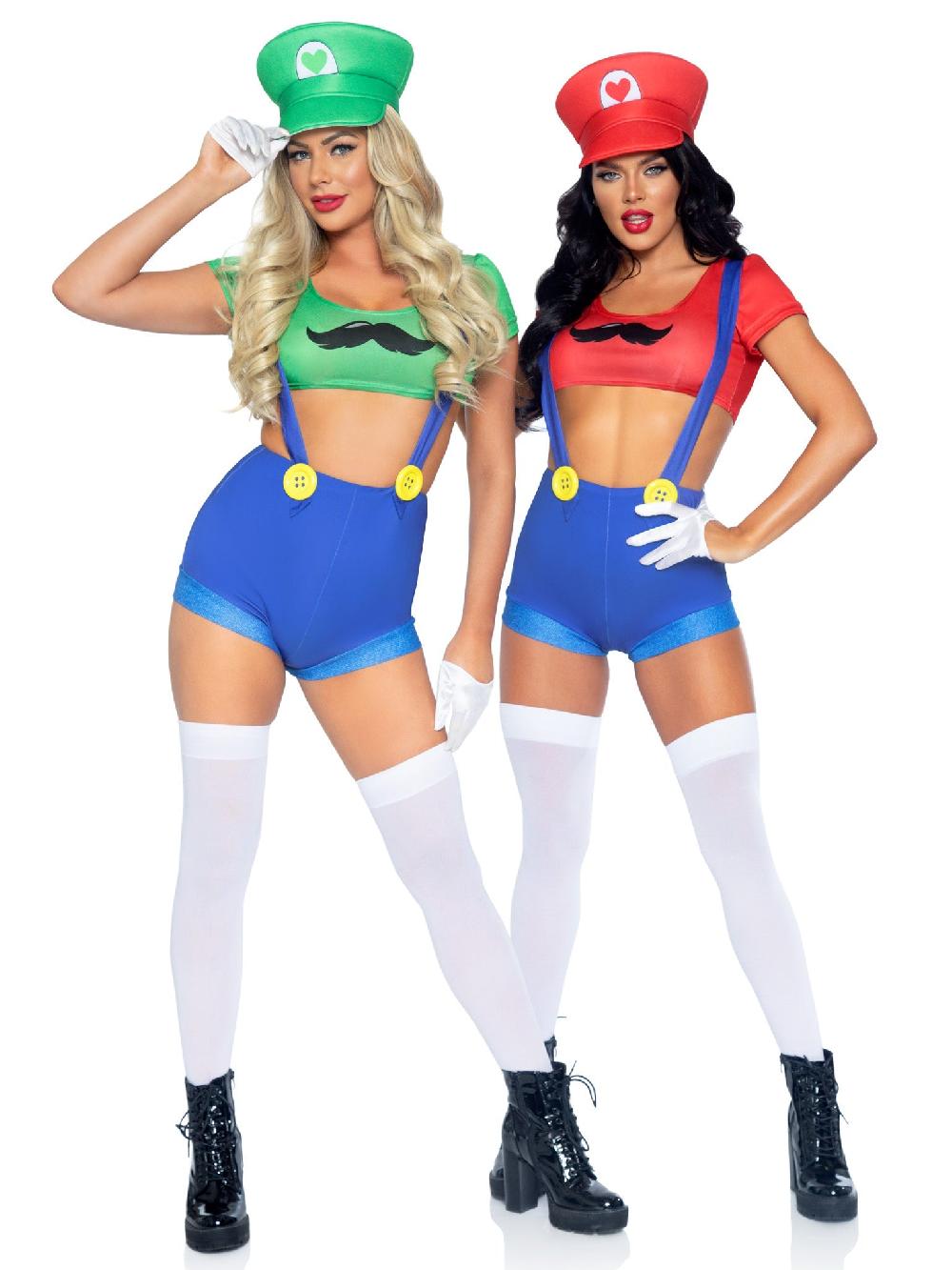 Leg Avenue Gamer Sidekick Sexy Costume With Hat Green/Blue