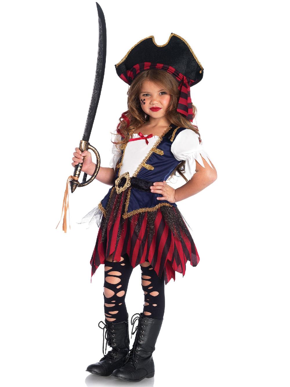 Leg Avenue Girl's Caribbean Pirate Costume Red/Blue