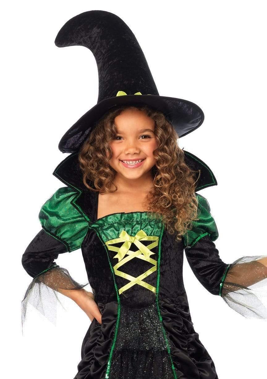 leg avenue Girl's Storybook Witch Costume Black/Neon Green