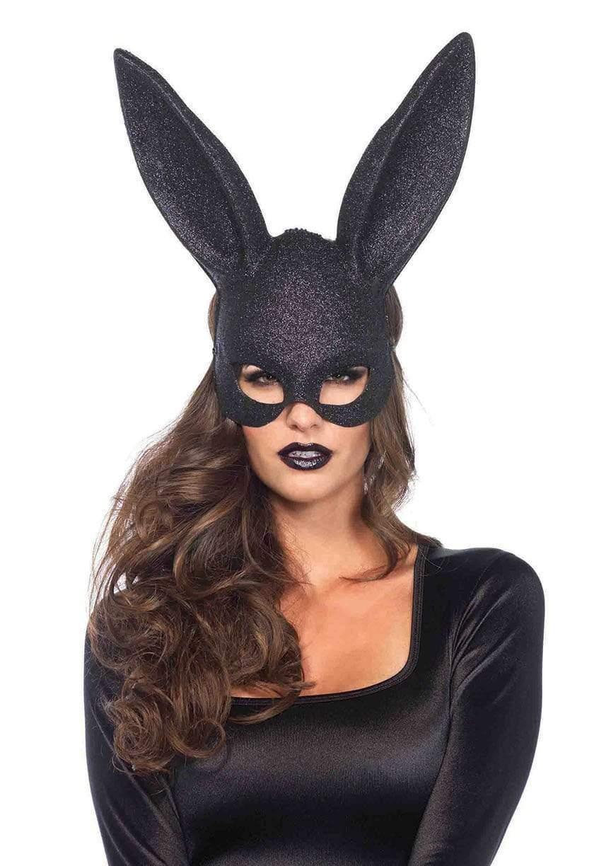 leg avenue Glitter Masquerade Bunny Rabbit Mask Black