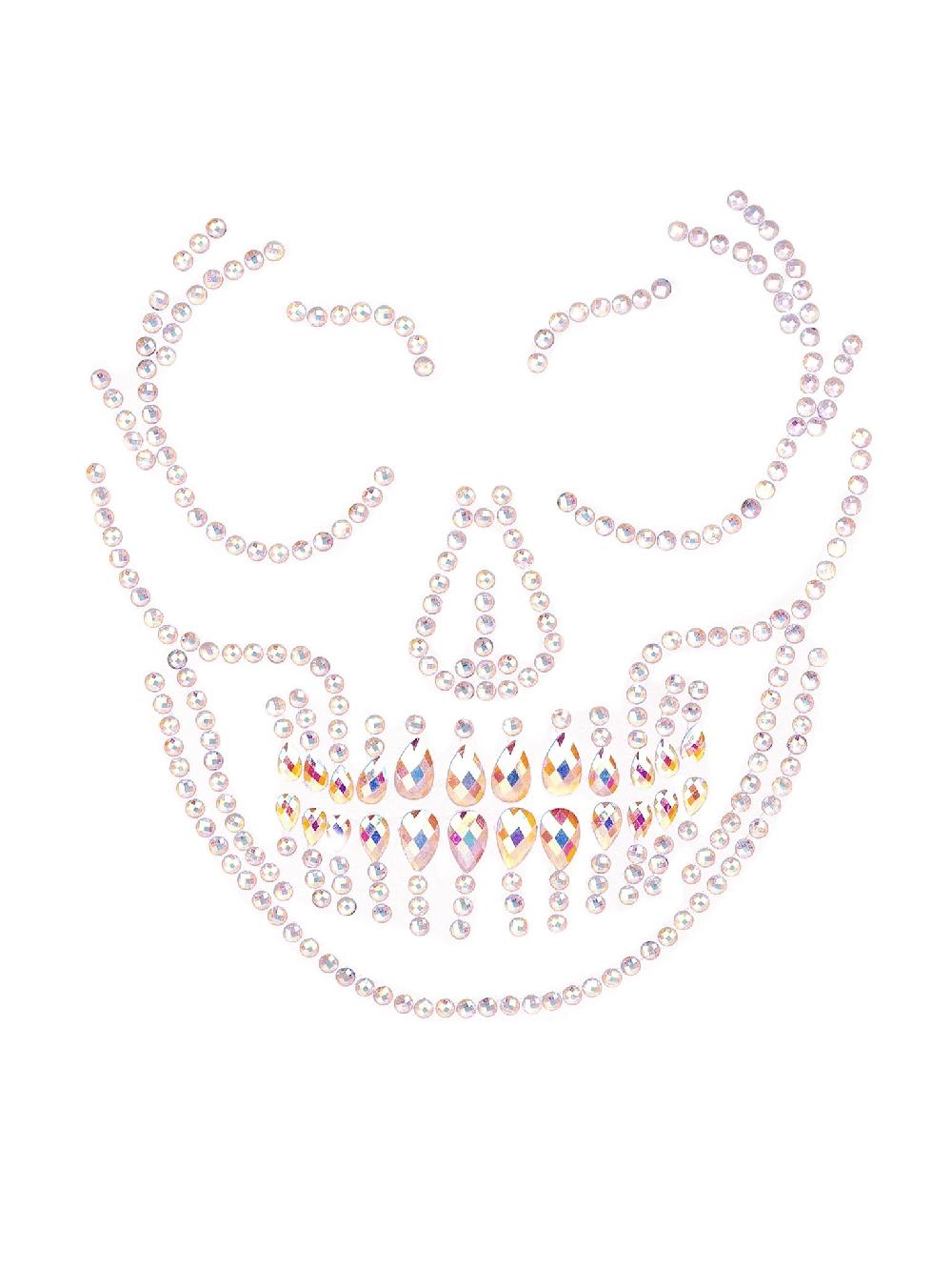 Leg Avenue Glow In The Dark Skull Face Jewels Sticker Clear