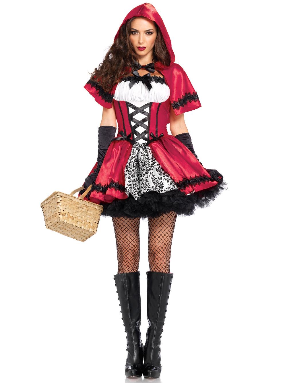 Leg Avenue Gothic Red Riding Hood Costume Red/White