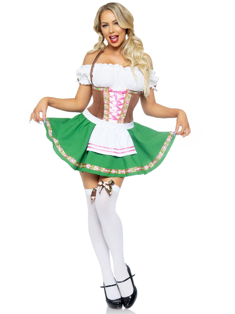 Leg Avenue Gretchen Oktoberfest Dirndl Costume Brown/Green