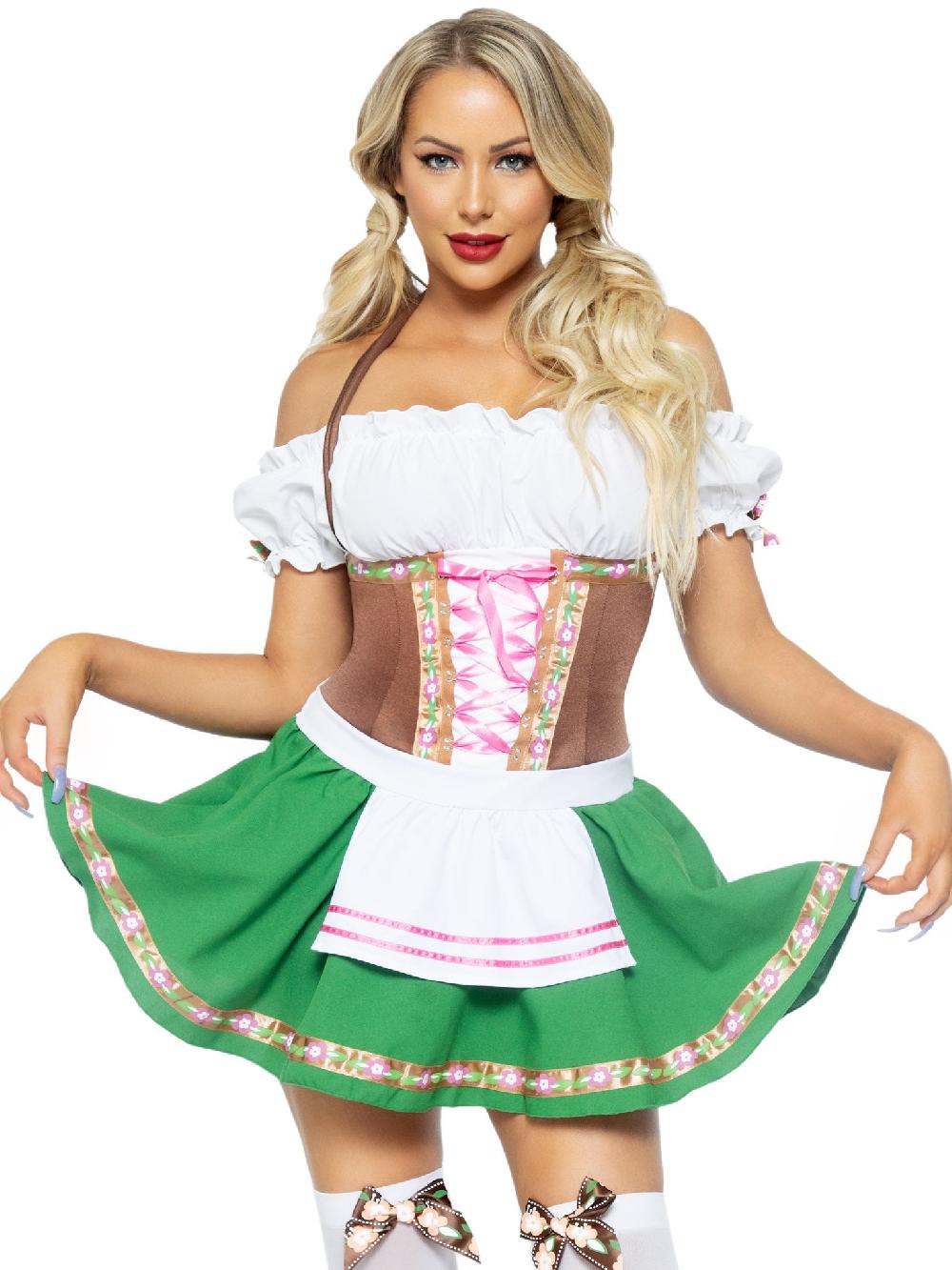 leg avenue Gretchen Oktoberfest Dirndl Costume Brown/Green