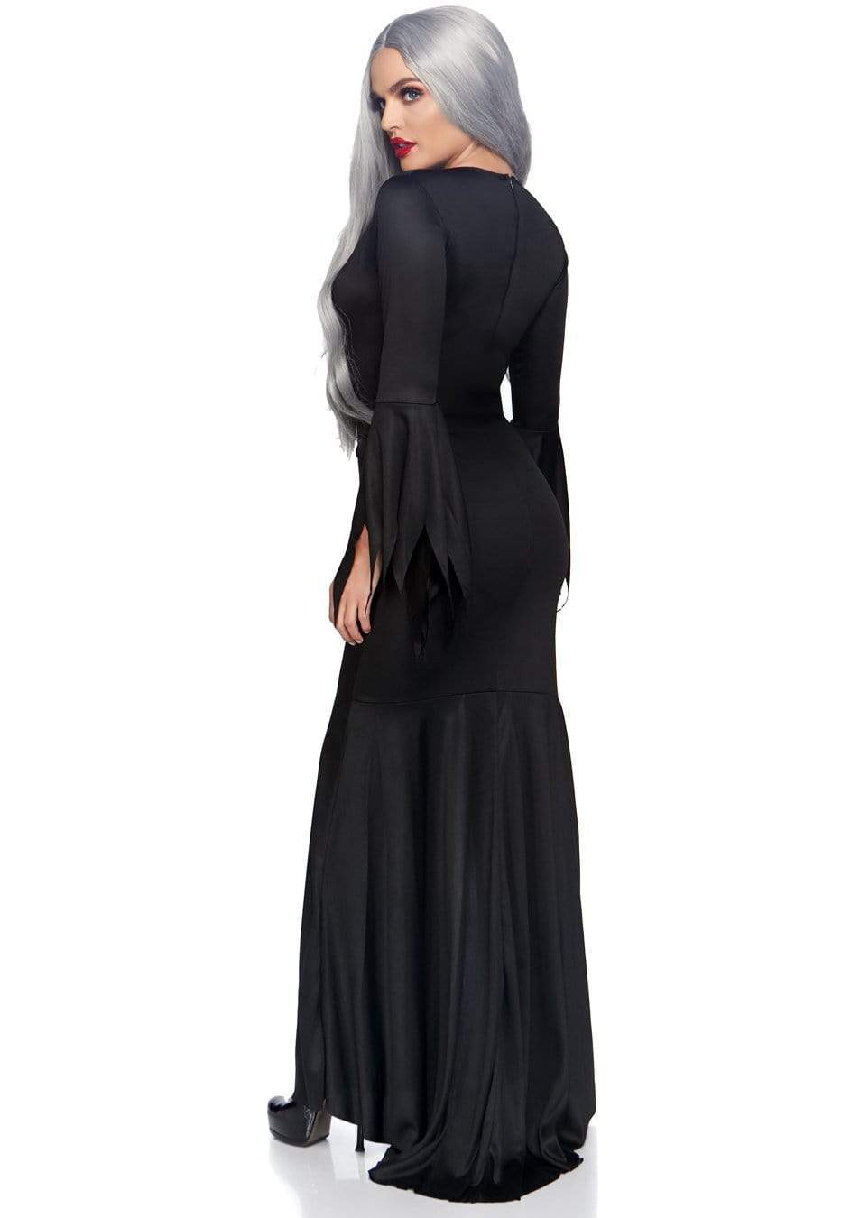 Leg Avenue High Slit Floor Length Bodycon Gothic Dress Black