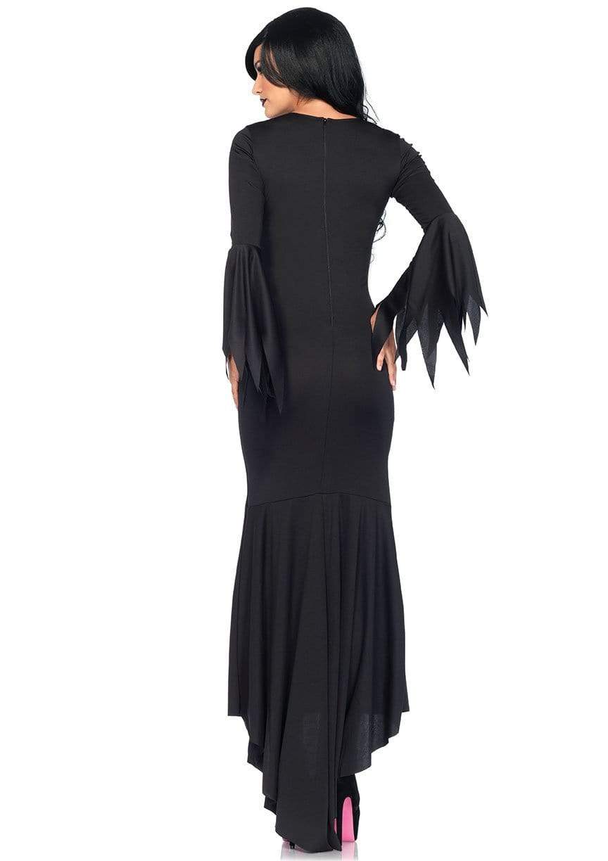 Leg Avenue High Slit Floor Length Bodycon Gothic Dress Black