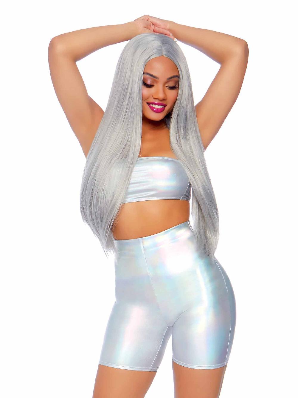 Leg Avenue Holographic Bandeau And Shorts Set Holographic
